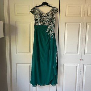 Elegant Green and Jeweled Gown